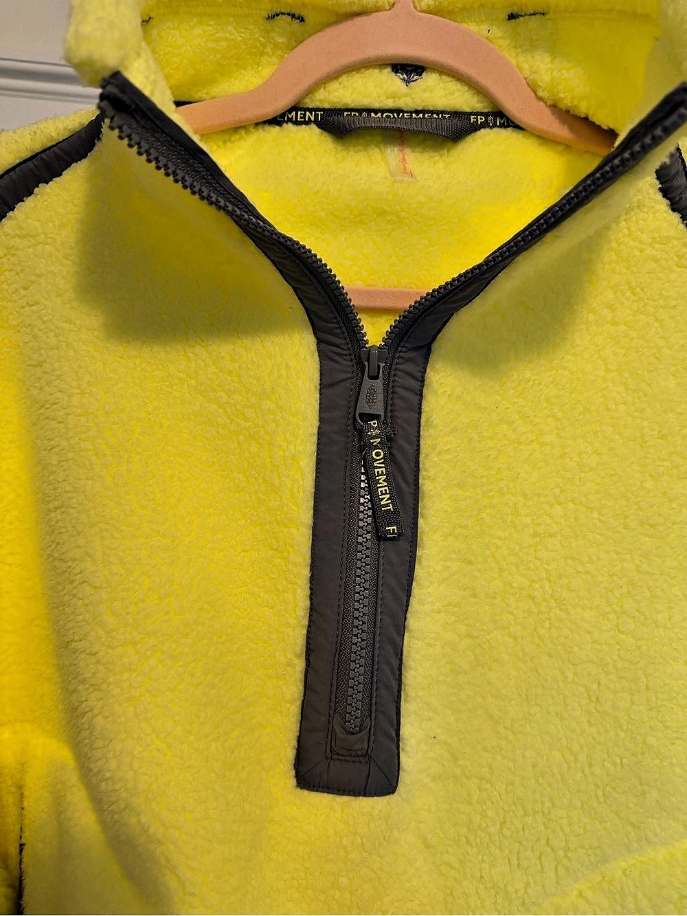 Free People Mountain High Half-Zip Fleece Yellow Half-Zip Fleece Like New - Picture 2 of 5